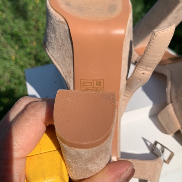 70’s NUDE PLATFORM SANDALS VEGAN SUEDE - Picture 13 of 16